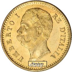 Italy Gold 20 Lire Umberto I. 1867 oz XF/AU Random Date