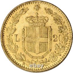 Italy Gold 20 Lire Umberto I. 1867 oz XF/AU Random Date