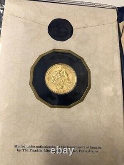 Jamaica 7.83 Grams Proof. 2265 Oz. 999 Fine Gold $100 Coin Christopher Columbus