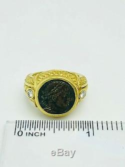 Judith Ripka 18k Yellow Coin And Diamond Ring