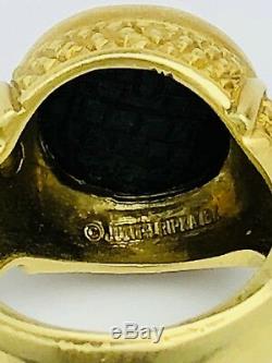 Judith Ripka 18k Yellow Coin And Diamond Ring
