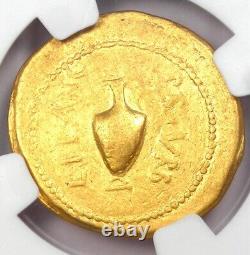 Julius Caesar Gold AV Aureus Gold Coin (45 BC, L. Plancus) Certified NGC Fine