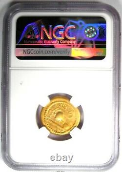 Julius Caesar Gold AV Aureus Gold Coin 46 BC Certified NGC Fine 5/5 Strike