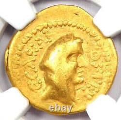 Julius Caesar Gold AV Aureus Gold Coin 46 BC Certified NGC Fine 5/5 Strike