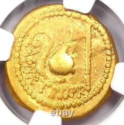 Julius Caesar Gold AV Aureus Gold Coin 46 BC Certified NGC Fine 5/5 Strike