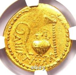 Julius Caesar Gold AV Aureus Gold Coin 46 BC Certified NGC VF (Very Fine)