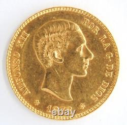 Kingdom of Spain 1878 Ruler Alfonso XII. 900 Fine Gold Coin Bullion KM# 673