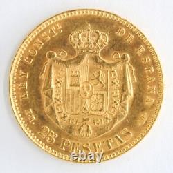 Kingdom of Spain 1878 Ruler Alfonso XII. 900 Fine Gold Coin Bullion KM# 673