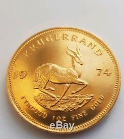 Krugerrand 1oz Coin 22 carat fine gold 1974 fyngold