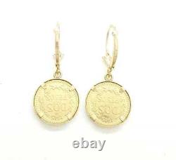Lab Created 14k yellow Gold coin Earrings lever Back fine jewelry for women 4.2g Lab Created 14k yellow Gold coin Earrings lever Back fine jewelry for women 4.2g