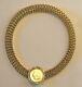 Les Bernard Gold Necklace Coin Drachma Wide Double Link Chain