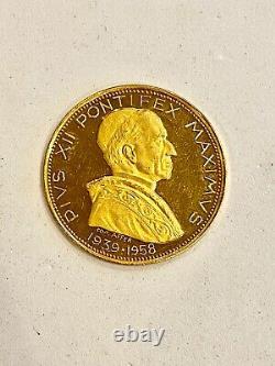 Look 1958 Pius Xii. 900 Fine Gold Vatican Coin, See Other Gold Coins