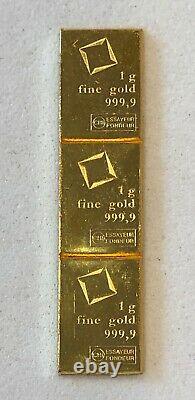 Look-3-1 Gram, Valcambi Bars, 999.9 Fine Gold Combi Bar-, See Other Gold