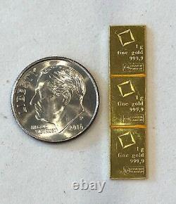 Look-3-1 Gram, Valcambi Bars, 999.9 Fine Gold Combi Bar-, See Other Gold