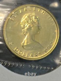 Lot 509- 1999 1/10 Ounce Gold Canadian Maple Leaf- FIVE DOLLAR. 9999 FINE Tenth
