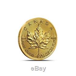 Lot of 10 2019 1/10 Oz Canada Gold Maple Leaf Coin. 9999 Fine BU