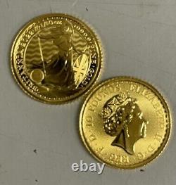 Lot of 10 Gold 2022 British Royal Mint Britannia 1/10 oz. 9999 fine £10 Coins