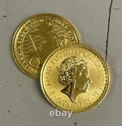 Lot of 10 Gold 2022 British Royal Mint Britannia 1/10 oz. 9999 fine £10 Coins