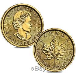 Lot of 2 2020 1/10 oz Canadian Gold Maple Leaf $5 Coin. 9999 Fine BU (Sealed)