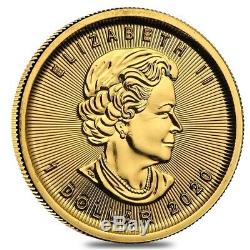 Lot of 2 2020 1/20 oz Canadian Gold Maple Leaf $1 Coin. 9999 Fine BU (Sealed)