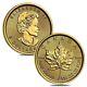 Lot Of 2 2021 1/10 Oz Canadian Gold Maple Leaf $5 Coin. 9999 Fine Bu (sealed)