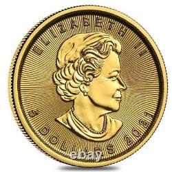 Lot of 2 2021 1/10 oz Canadian Gold Maple Leaf $5 Coin. 9999 Fine BU (Sealed)
