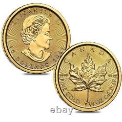 Lot of 2 2021 1/4 oz Canadian Gold Maple Leaf $10 Coin. 9999 Fine BU (Sealed)
