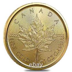 Lot of 2 2023 1/10 oz Canadian Gold Maple Leaf $5 Coin. 9999 Fine BU (Sealed)