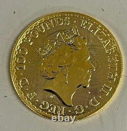 Lot of 2 Gold 2022 British Royal Mint Gold Britannia 1 oz. 9999 fine £100 Coins