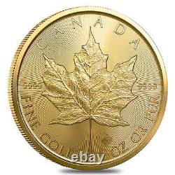 Lot of 20 2023 1 oz Canadian Gold Maple Leaf $50 Coin. 9999 Fine BU 2 Roll