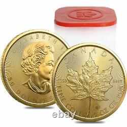 Lot of 5 2022 1 oz Canadian Gold Maple Leaf $50 Coin. 9999 Fine BU