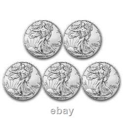 (Lot of 5) 2023 Silver American Eagle $1 Coin 1 oz. 999 Fine Silver BU