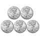 (lot Of 5) 2023 Silver American Eagle $1 Coin 1 Oz. 999 Fine Silver Bu