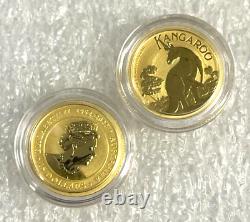 Lot of 5 Gold 2023 Gold 1/10 oz Australian Kangaroo $15 Coin. 9999 Fine BU Coins