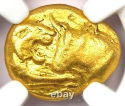 Lydia Kroisos Gold AV Stater Croesus Lion Coin 561 BC. Certified NGC Choice Fine