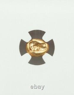 Lydia Lion 1/6th Gold Stater Walwet NGC Fine 5/3 Ancient Coin