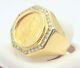 Men`s 1/10 Oz Fine Gold Liberty Coin In 14k Yellow Gold Ring 14.5 Gr / Size 9.5