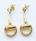 Mint! Rare $2700 Roberto Coin 18k Yellow Gold Cheval Horse Bit Earrings