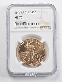MS70 1996 $50 American Gold Eagle 1 Oz. 999 Fine Gold NGC 3358