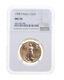 Ms70 1998 $25 American Gold Eagle 1/2 Oz. 999 Fine Gold Graded Ngc 4605