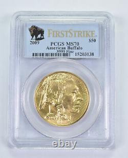 MS70 2009 $50 American Gold Buffalo 1 Oz. 999 Fine Gold FS d PCGS 9540
