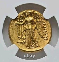 Macedon Alexander III Gold Stater NGC CH XF Ancient Coin TYRE