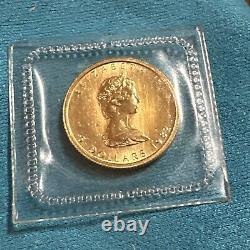 Maple Leaf Gold Coin 1 1/0 Oz BU Sealed 1982 Fine Gold Canadian