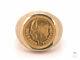 Mens Gold 2.50 Mexican Peso Coin Pinky Ring, 14k & 22k Yellow Gold. Size 9