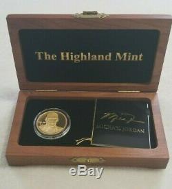 Michael Jordan 1995 Upper Deck. 999 Fine GOLD Coin #22 & Info Card Highland Mint