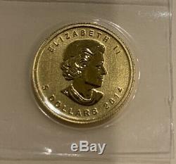 Mint sealed Gold Canadian $5 Maple leaf Coin 1/10 OZ. 9999 Fine Gold 2014