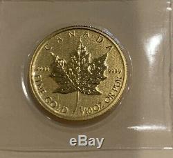 Mint sealed Gold Canadian $5 Maple leaf Coin 1/10 OZ. 9999 Fine Gold 2014