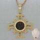 Modern 14k Yellow Gold Jerusalem Ancient Mite Coin Cross 18 Necklace