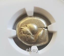 Mysia, Cyzicus Electrum Stater Athena NGC Choice Fine Ancient Gold Coin