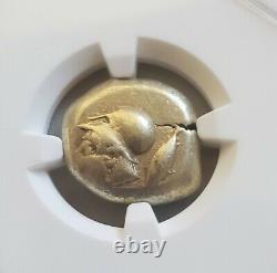 Mysia, Cyzicus Electrum Stater Athena NGC Choice Fine Ancient Gold Coin